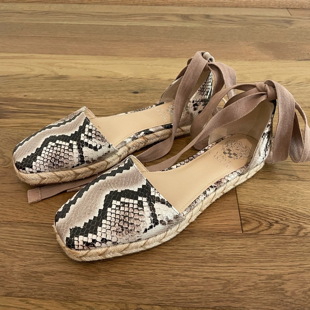 Vince Camuto Jeliany Espadrille Platform Sandal in Taupe/Tone/Snakeskin - Picture 7 of 15